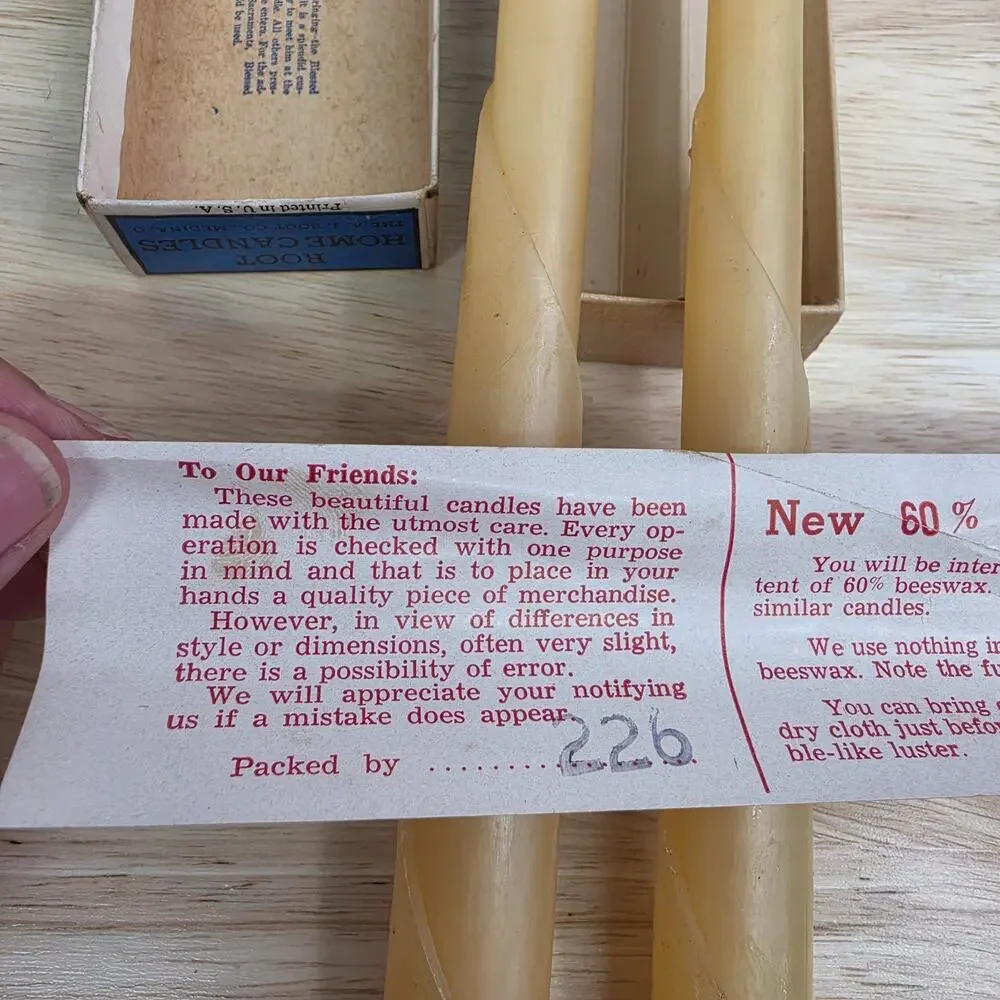 Vintage Root Home Candles Sacred Use in the Home 60% Beeswax Catholic Sick Room